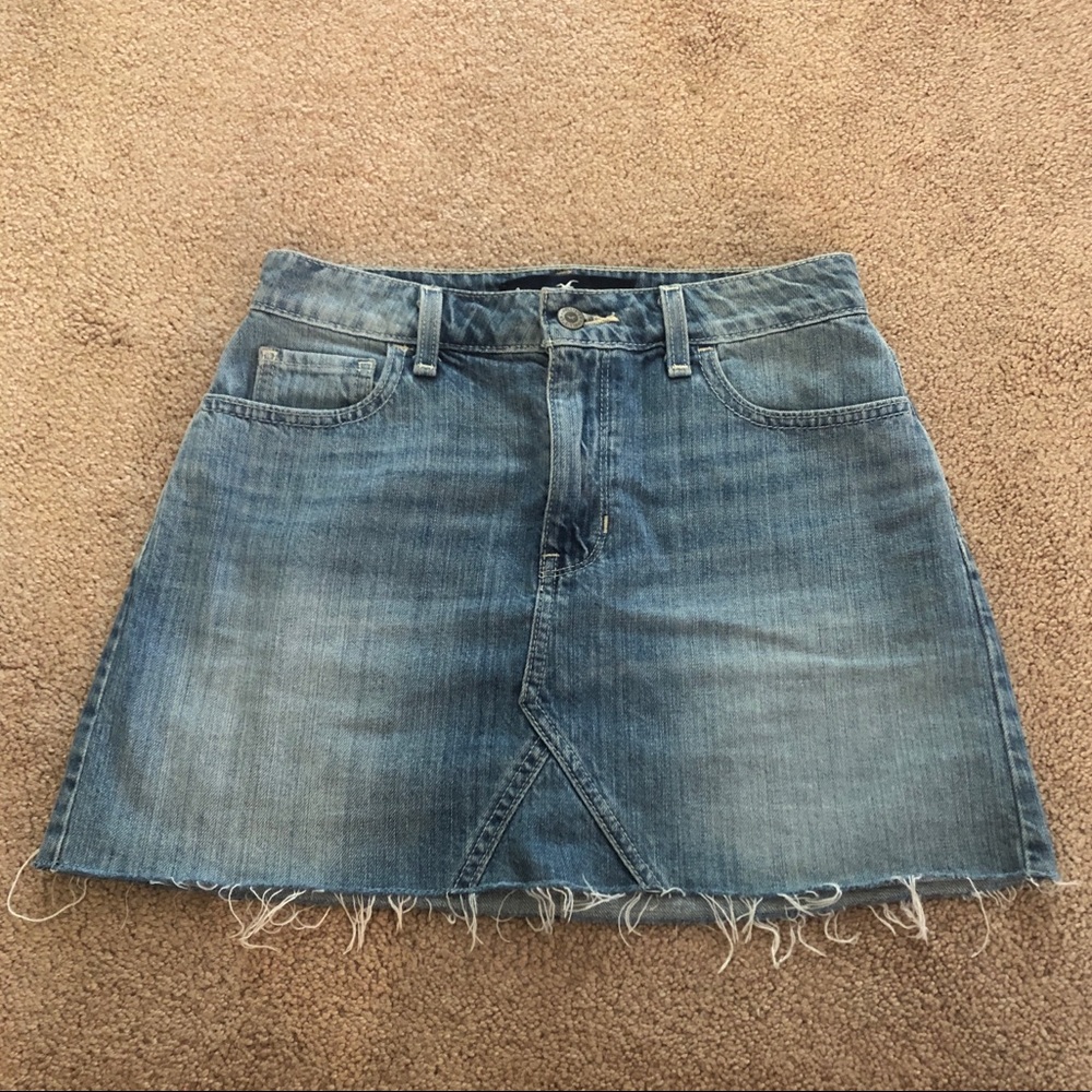 Hollister Womens Waist 26 Light Wash Denim Skirt